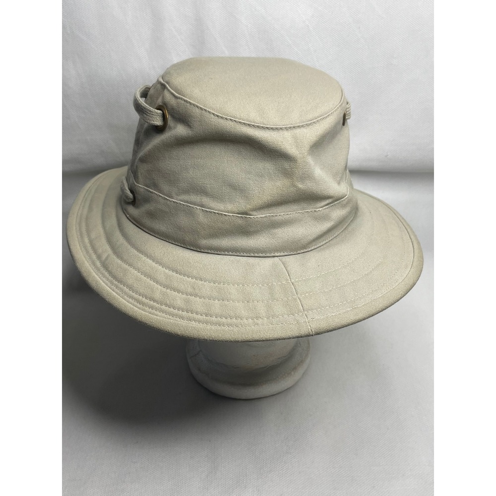 Tilley Endurables Model T5 Safari Hat Fedora Sz 7 (22") Tan Cream Olive Flow Cap